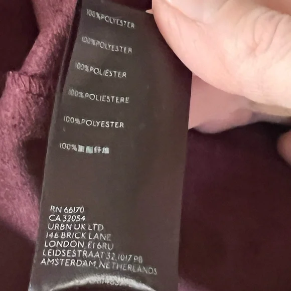 Free People Cosmic Karma Jacket Vegan Suede Fringed Button Coat Wine Plum XL - Picture 11 of 11